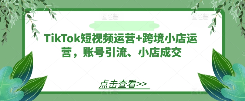 TikTok短视频运营+跨境小店运营，账号引流、小店成交客创社 - 专注互联网轻资产创业及网络项目资源整合与分享客创社 - 专注互联网轻资产创业及网络项目资源整合与分享