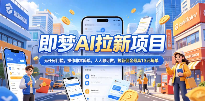 2026年即梦AI拉新项目最新玩法，无任何门槛，操作非常简单，人人都可做，拉新佣金最高13元每单客创社区-专注互联网轻资产资源整合与分享客创社区-专注互联网轻资产资源整合与分享
