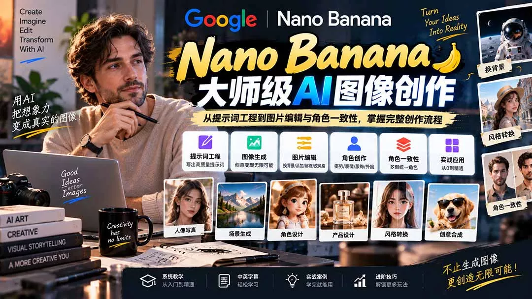 【无水印】Nano Banana大师级AI图像实战课：从提示词工
