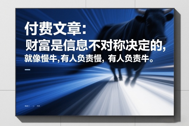 付费文章：财富是信息不对称决定的，就像慢牛，有人负责慢，有人负责牛-云动网创-专注网络创业项目推广与实战，致力于打造一个高质量的网络创业搞钱圈子。