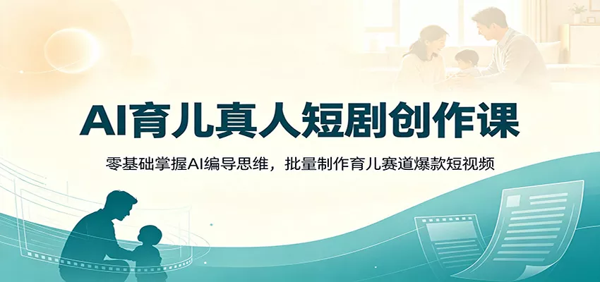 AI育儿真人短剧创作课：零基础掌握AI编导思维，批量制作育儿赛道爆款短视频星享资源网星享资源网