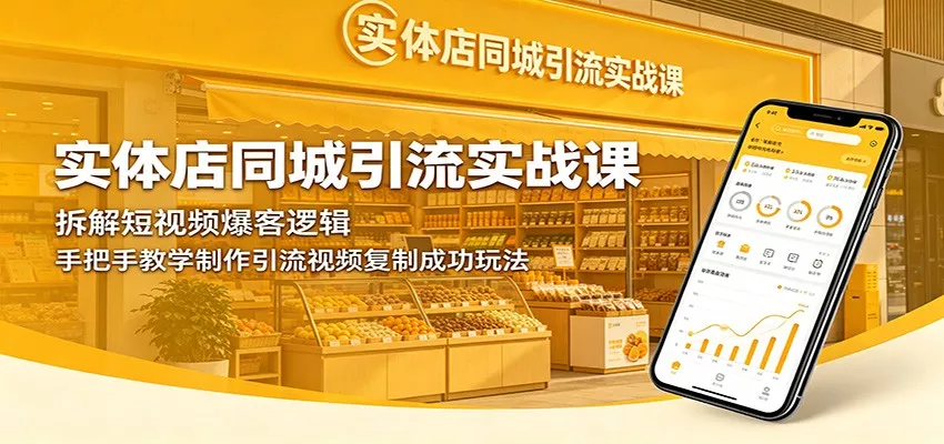 实体店同城引流实战课：拆解短视频爆客逻辑，手把手教学制作引流视频复制成功玩法 《鱼见海科技》-鱼见海资源网-免费PHP网站源码模板,插件软件网创AI智能体资源分享平台！