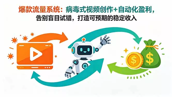 爆款流量系统：病毒式视频创作+自动化盈利，告别盲目试错，打造可预期的稳定收入客创社区-专注互联网轻资产资源整合与分享客创社区-专注互联网轻资产资源整合与分享