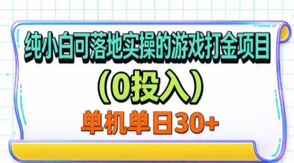 纯小白可落地实操的游戏打金项目(0投入-鱼见海资源网-免费PHP网站源码模板,插件软件网创AI智能体资源分享平台！
