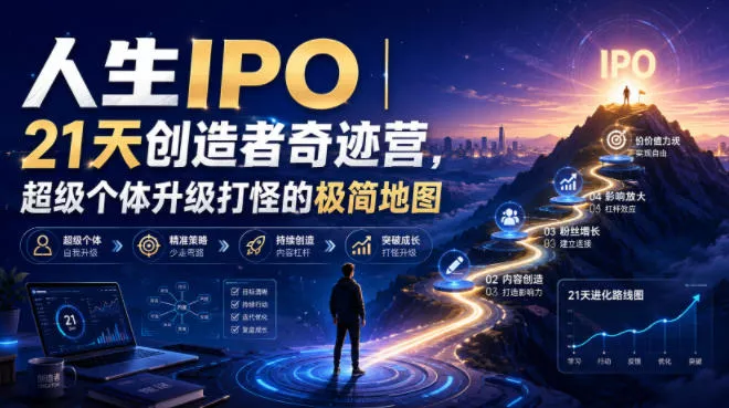 人生IPO︱21天创造者奇迹营，超级个体升级打怪的极简地图-软件百科