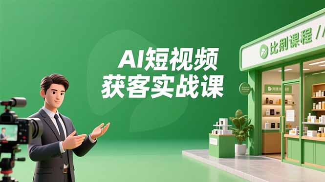 AI短视频获客实战课，数字人创作、实体行业应用、精准引流，30天获取客源月入6万+中赚AI网_草根零加盟费创业平台_小本副业项目推荐_抖音短视频 / AI 创业教程库项目资源网