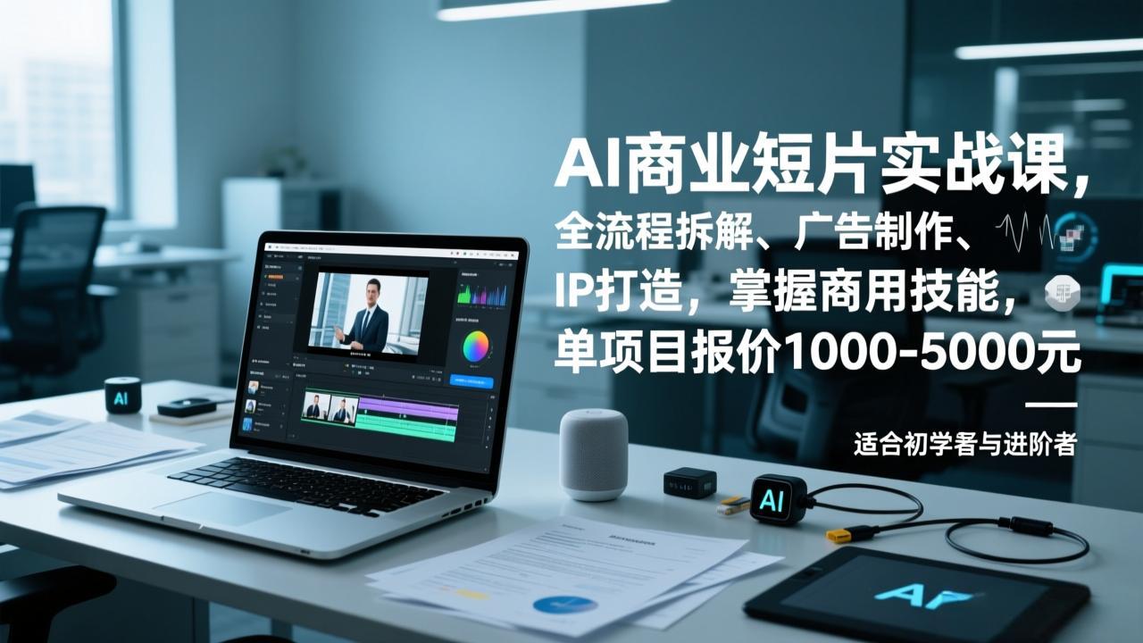 AI商业短片实战课，全流程拆解、广告制作、IP打造，掌握商用技能，单项目报价1000-5000元客创社区-专注互联网轻资产资源整合与分享客创社区-专注互联网轻资产资源整合与分享