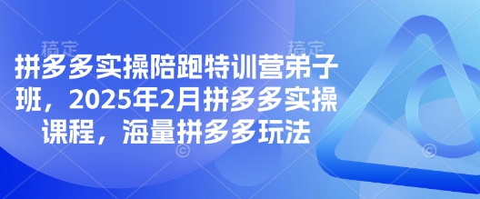 拼多多实操陪跑特训营弟子班，2025年2月拼多多实操课程，海量拼多多玩法客创社 - 专注互联网轻资产创业及网络项目资源整合与分享客创社 - 专注互联网轻资产创业及网络项目资源整合与分享