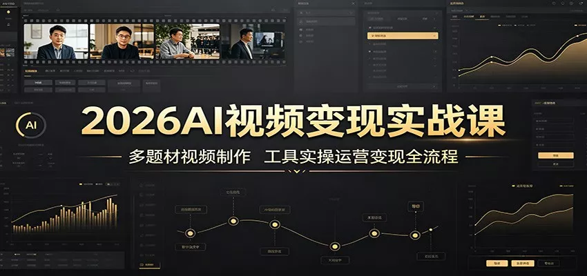 2026AI视频变现实战课：多题材视频制作，工具实操运营变现全流程客创社区-专注互联网轻资产资源整合与分享客创社区-专注互联网轻资产资源整合与分享