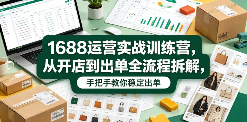 1688运营实战训练营，从开店到出单全流程拆解，手把手教你稳定出单(更新0620)客创社区-专注互联网轻资产资源整合与分享客创社区-专注互联网轻资产资源整合与分享