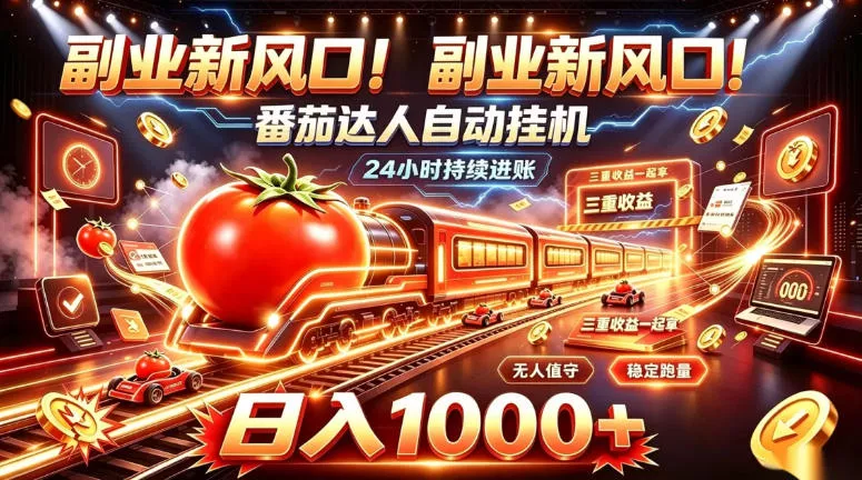 副业新风口！番茄达人自动挂G，24小时持续进账，三重收益一起拿，日入1000+【揭秘】客创社区-专注互联网轻资产资源整合与分享客创社区-专注互联网轻资产资源整合与分享