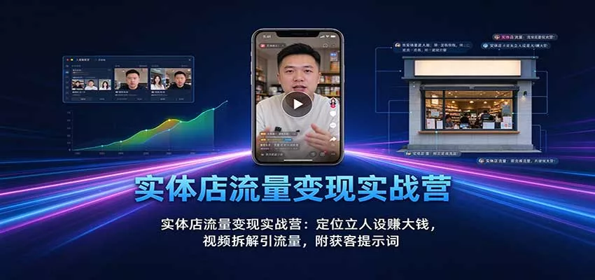 实体店流量变现实战营：定位立人设赚大钱，视频拆解引流量，附获客提示词客创社区-专注互联网轻资产资源整合与分享客创社区-专注互联网轻资产资源整合与分享