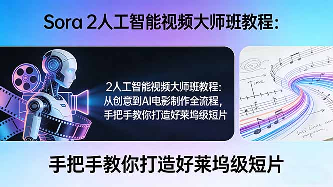 Sora 2人工智能视频大师班教程：从创意到AI电影制作全流程，手把手教你打造好莱坞级短片 《鱼见海科技》-鱼见海资源网-免费PHP网站源码模板,插件软件网创AI智能体资源分享平台！