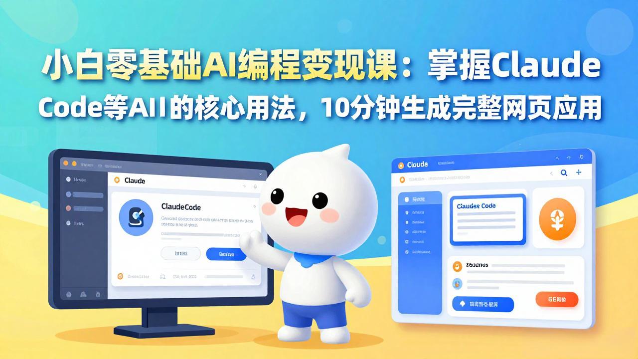 小白零基础AI编程变现课：掌握Claude Code等AI工具的核心用法，10分钟生成完整网页应用-鱼见海资源网-免费PHP网站源码模板,插件软件网创AI智能体资源分享平台！