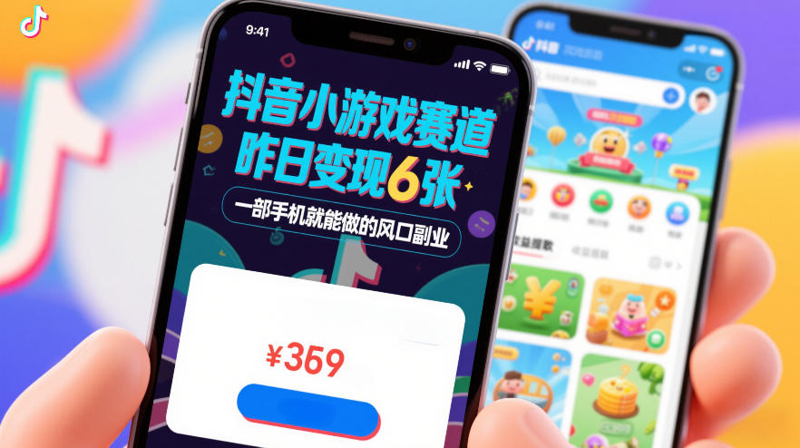 抖音小游戏赛道，昨日变现600+，零基础一部手机就能做的风口副业【揭秘】主用 -、辅助 +中赚资源