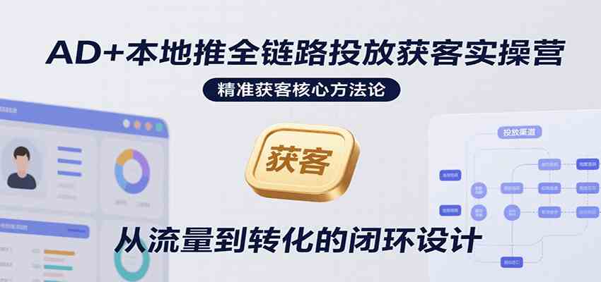 AD+本地推全链路投放获客实操营，快速掌握精准获客技巧，当天投放当天转化高效营销-客创社 - 专注互联网轻资产创业及网络项目资源整合与分享客创社-免费且强大的项目分享网站！