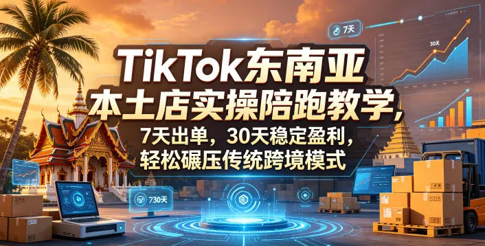 TikTok东南亚本土店实操陪跑教学，7天出单，30天稳定盈利，轻松碾压传统跨境模式(更新0819) 《鱼见海科技》-鱼见海资源网-免费PHP网站源码模板,插件软件网创AI智能体资源分享平台！