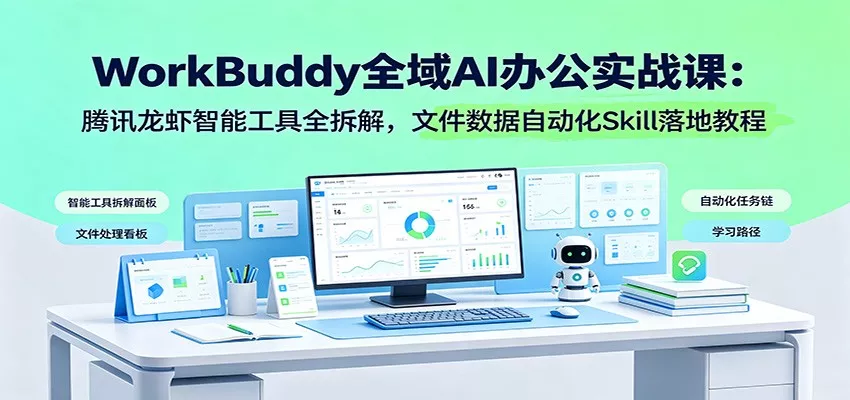 WorkBuddy全域AI办公实战课：腾讯龙虾智能工具全拆解，文件数据自动化Skill落地教程客创社区-专注互联网轻资产资源整合与分享客创社区-专注互联网轻资产资源整合与分享