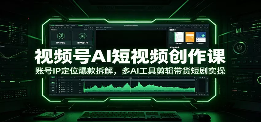 视频号AI短视频创作课：账号IP定位爆款拆解，多AI工具剪辑带货短剧实操 《鱼见海科技》-鱼见海资源网-免费PHP网站源码模板,插件软件网创AI智能体资源分享平台！
