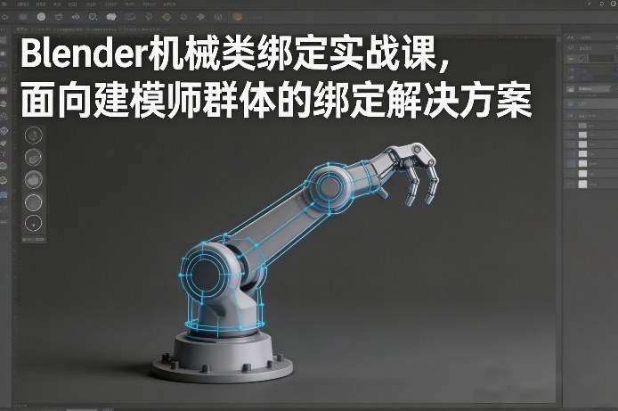 Blender机械类绑定实战课，面向建模师群体的绑定解决方案 - 鱼见海科技使用技巧分享 | 鱼见海科技-鱼见海资源网-免费PHP网站源码模板,插件软件网创AI智能体资源分享平台！