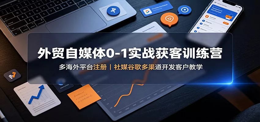 外贸自媒体0-1实战获客训练营：多海外平台注册，社媒谷歌多渠道开发客户教学星享资源网星享资源网
