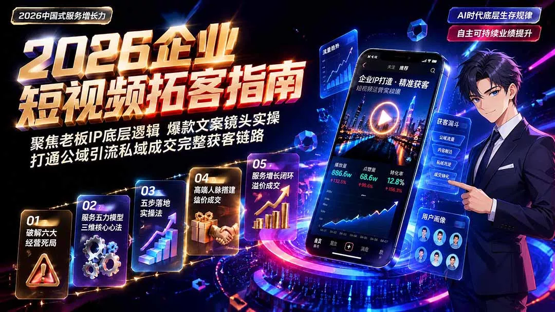 2026AI时代服务增长力实战课-无水印｜五力模型三维心法教学，破解门店客源流失低价内卷实现长效业绩增长-软件百科