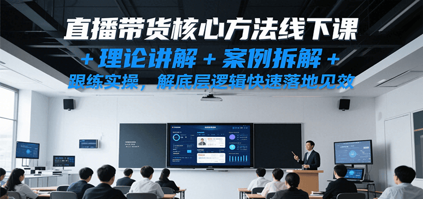 直播带货核心方法线下课，理论讲解+案例拆解+跟练实操，解底层逻辑快速落地见效-客创社 - 专注互联网轻资产创业及网络项目资源整合与分享客创社-免费且强大的项目分享网站！
