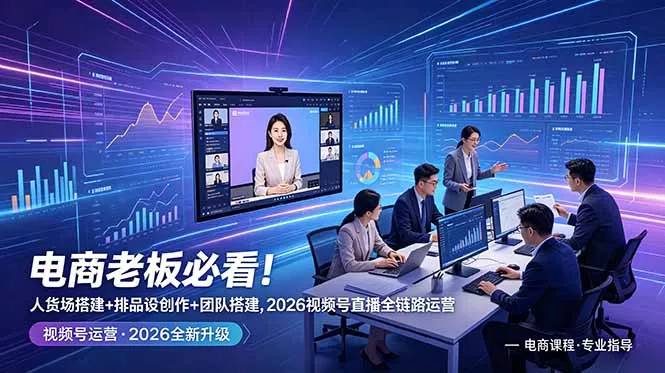 电商老板必看！人货场搭建+排品设计+素材创作+团队搭建，2026视频号直播全链路运营 《鱼见海科技》-鱼见海资源网-免费PHP网站源码模板,插件软件网创AI智能体资源分享平台！