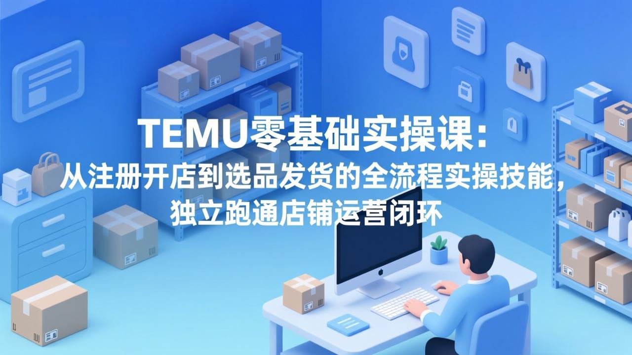 TEMU零基础实操课：从注册开店到选品发货的全流程实操技能，独立跑通店铺运营闭环-鱼见海资源网-免费PHP网站源码模板,插件软件网创AI智能体资源分享平台！
