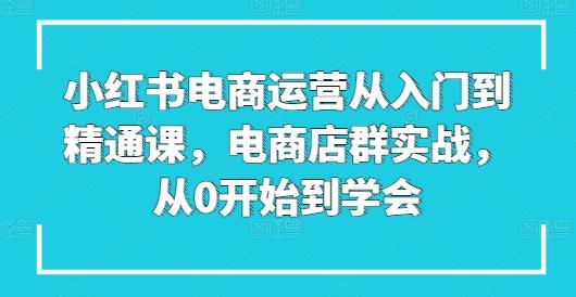 小红书电商运营从入门到精通课，电商店群实战，从0开始到学会客创社 - 专注互联网轻资产创业及网络项目资源整合与分享客创社 - 专注互联网轻资产创业及网络项目资源整合与分享