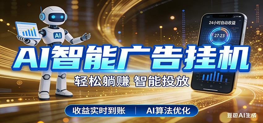 智能广告挂机新时代，利用碎片化时间实现稳定被动收益，AI帮你持续盈利客创社区-专注互联网轻资产资源整合与分享客创社区-专注互联网轻资产资源整合与分享