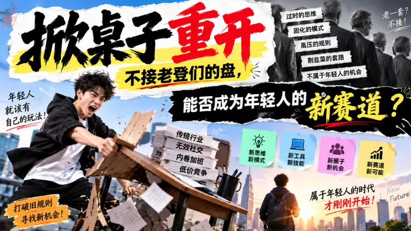 某公众号付费文章：掀桌子重开，不接老登们的盘，能否成为年轻人的新赛道？星享资源网星享资源网