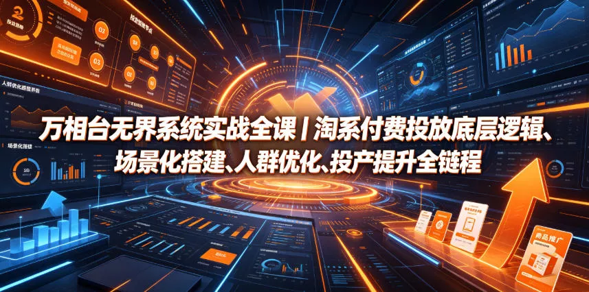 万相台无界系统实战全课｜淘系付费投放底层逻辑、场景化搭建、人群优化、投产提升全链路运营教程客创社区-专注互联网轻资产资源整合与分享客创社区-专注互联网轻资产资源整合与分享