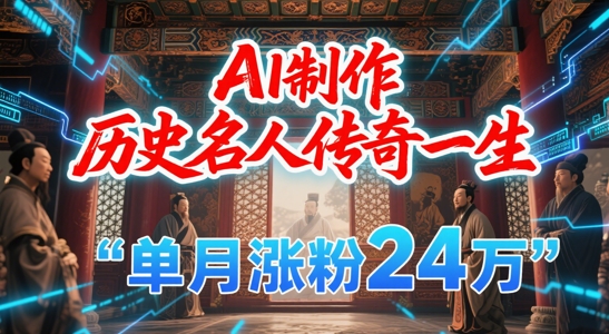暴力起号！用AI制作历史名人传奇一生，单月涨粉24W，涨粉+变现赛道黑马来了-客创社 - 专注互联网轻资产创业及网络项目资源整合与分享客创社-免费且强大的项目分享网站！