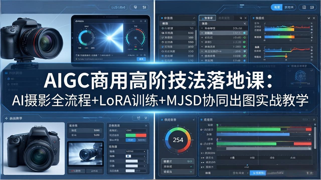 AIGC商用高阶技法落地课：AI摄影全流程+LoRA训练+MJSD协同出图实战教学客创社区-专注互联网轻资产资源整合与分享客创社区-专注互联网轻资产资源整合与分享