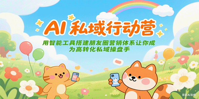 AI私域行动营：用智能工具搭建朋友圈营销体系让你成为高转化私域操盘手-客创社 - 专注互联网轻资产创业及网络项目资源整合与分享客创社-免费且强大的项目分享网站！