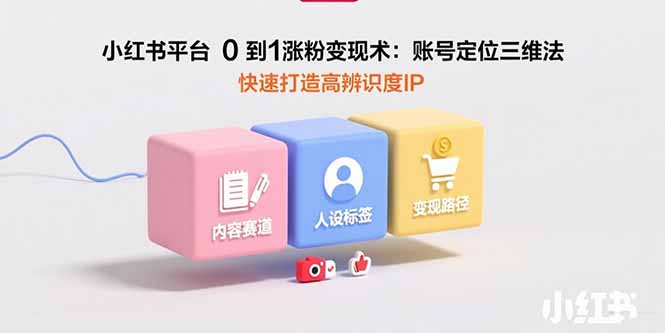 小红书平台0到1涨粉变现术：账号定位三维法，快速打造高辨识度IP-客创社 - 专注互联网轻资产创业及网络项目资源整合与分享客创社-免费且强大的项目分享网站！