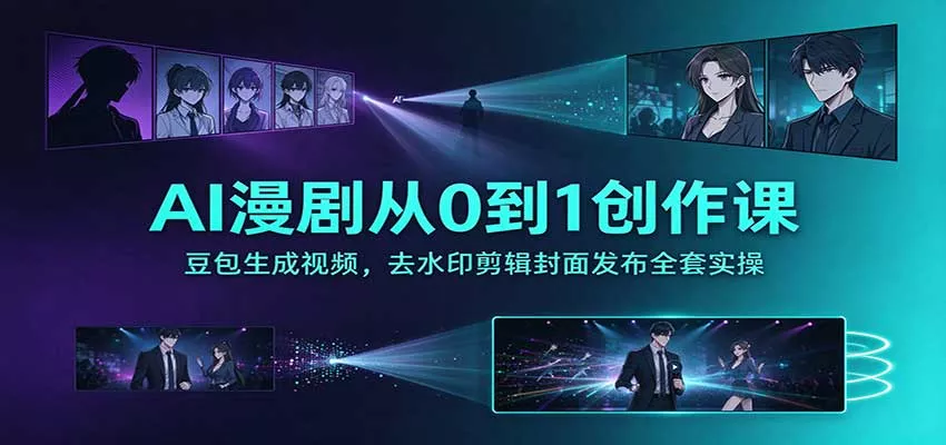 AI漫剧从0到1创作课：豆包生成视频，去水印剪辑封面发布全套实操客创社区-专注互联网轻资产资源整合与分享客创社区-专注互联网轻资产资源整合与分享