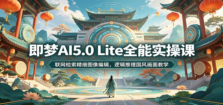 即梦AI5.0 Lite全能实操课：联网检索精细图像编辑，逻辑推理国风画面教学-鱼见海资源网-免费PHP网站源码模板,插件软件网创AI智能体资源分享平台！