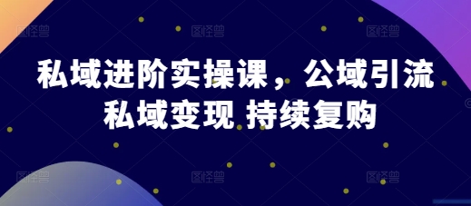 私域进阶实操课，公域引流 私域变现 持续复购客创社 - 专注互联网轻资产创业及网络项目资源整合与分享客创社 - 专注互联网轻资产创业及网络项目资源整合与分享