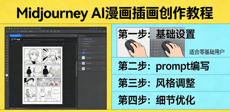 利用Midjourney AI人工智能轻松创作漫画插画教程，零基础创作完整漫画插画客创社区-专注互联网轻资产资源整合与分享客创社区-专注互联网轻资产资源整合与分享