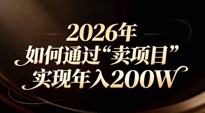 站在2026年的十字路口：一个普通人如何通过卖项目实现年入200万 - 鱼见海科技详细操作教程 | 鱼见海科技-鱼见海资源网-免费PHP网站源码模板,插件软件网创AI智能体资源分享平台！