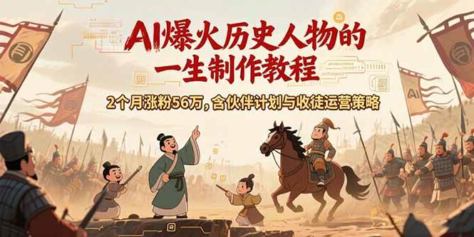 （15336期）AI历史人物赛道课程，2个月涨粉56万，含伙伴计划与收徒运营策略-客创社 - 专注互联网轻资产创业及网络项目资源整合与分享客创社-免费且强大的项目分享网站！