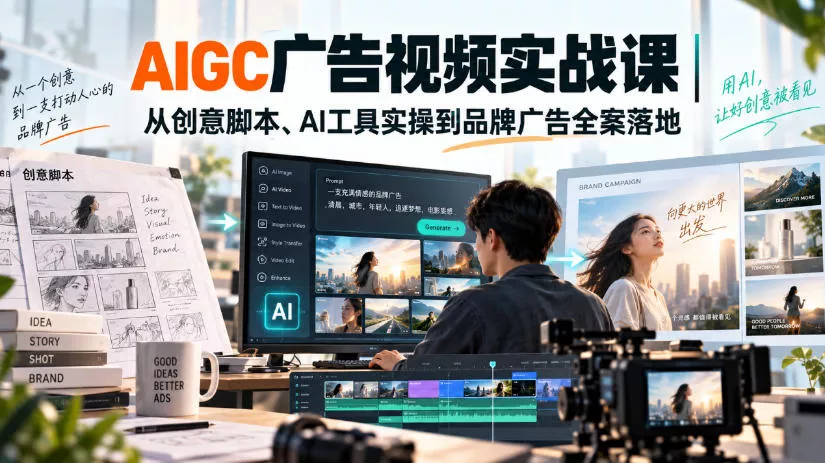 AIGC广告视频实战课｜从创意脚本、AI工具实操到品牌广告全案落地-云析科技