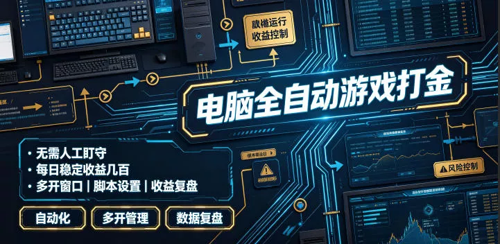 电脑全自动游戏打金，无需人工盯守，每日稳定收益几百！【揭秘】客创社区-专注互联网轻资产资源整合与分享客创社区-专注互联网轻资产资源整合与分享