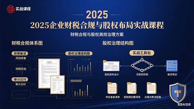 2025企业财税合规与股权布局的实战课程：财税合规与股权高效治理方案-客创社 - 专注互联网轻资产创业及网络项目资源整合与分享客创社-免费且强大的项目分享网站！