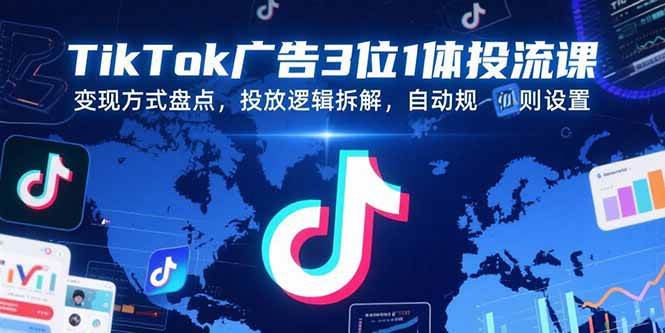 （15460期）TikTok广告3位1体投流课，变现方式盘点，投放逻辑拆解，自动规则设置-客创社 - 专注互联网轻资产创业及网络项目资源整合与分享客创社-免费且强大的项目分享网站！