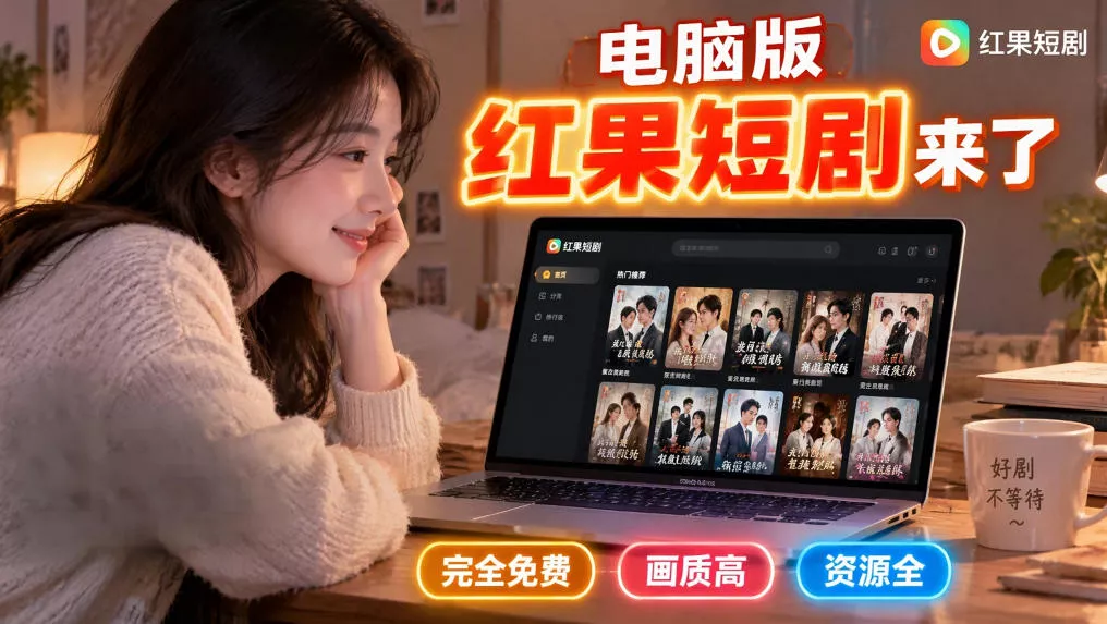 手机看短剧费眼？电脑版红果短剧来了，完全免费、画质高、资源全星享资源网HS游戏库