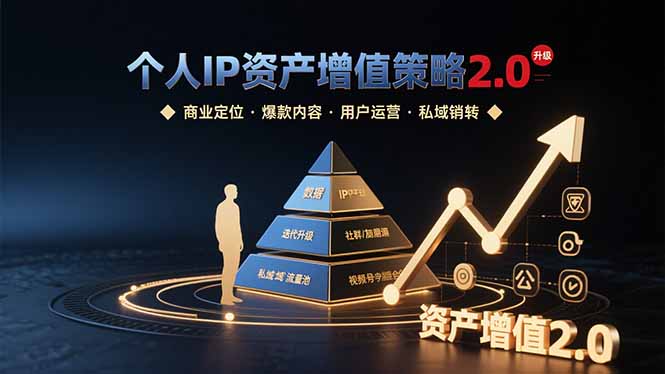 个人IP资产增值策略2.0 拆解商业定位/爆款内容/用户运营/私域销转四大模块-客创社 - 专注互联网轻资产创业及网络项目资源整合与分享客创社-免费且强大的项目分享网站！