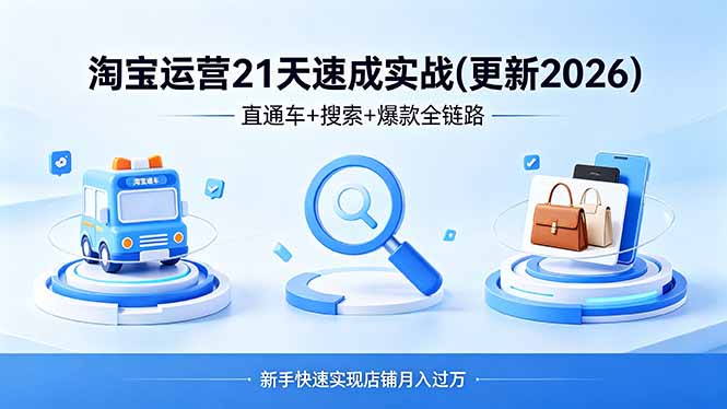 淘宝运营21天速成实战(更新4月客创社区-专注互联网轻资产资源整合与分享客创社区-专注互联网轻资产资源整合与分享